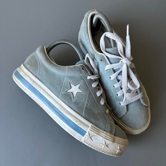 Rare Vintage 90s Blue Platform Chunky Converse One Star - Picture 2 of 8